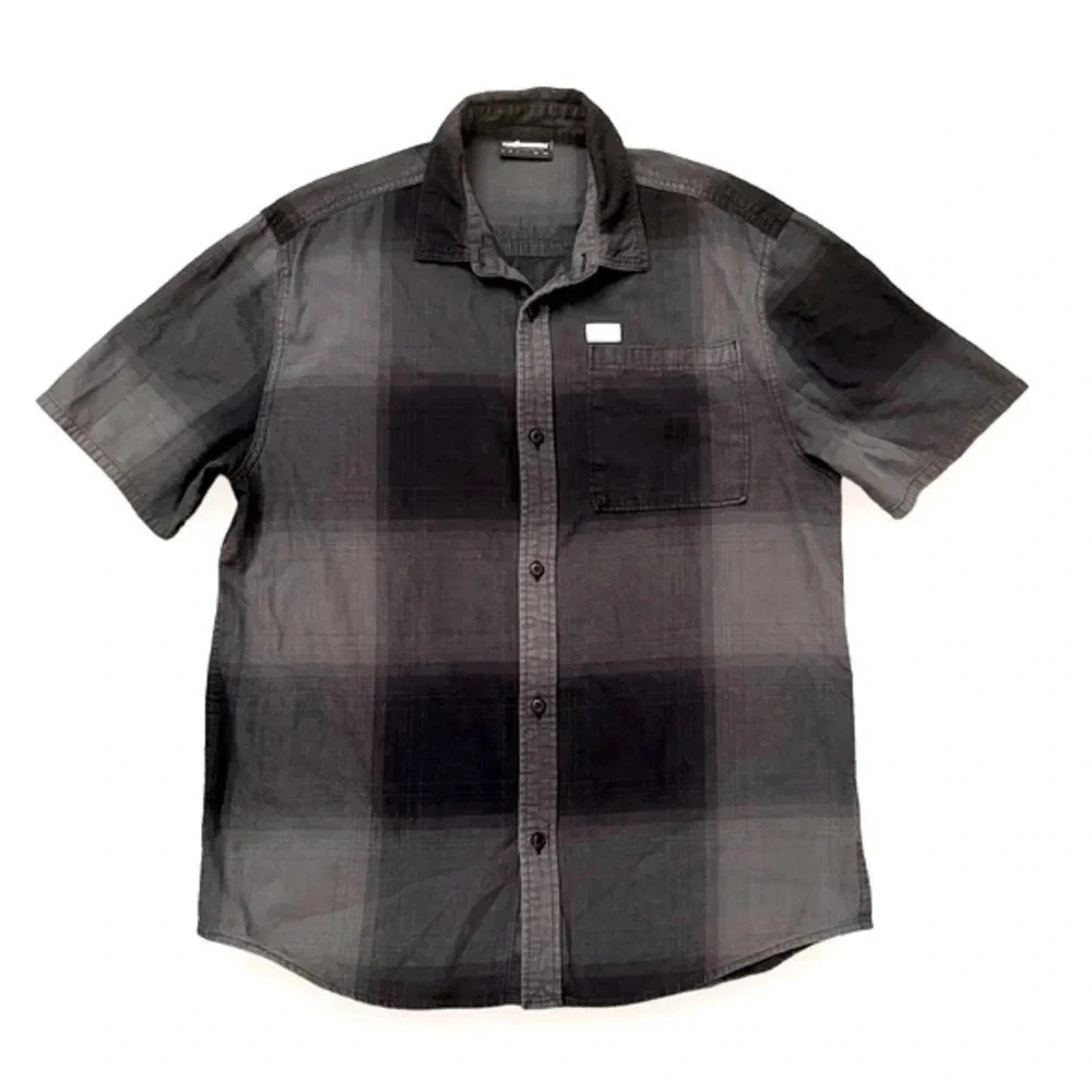 The Hundreds Camino “Shadow Plaid” Button Front Short Sleeve Men’s Shirt XL - Picture 8 of 8